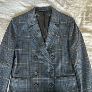 & Other Stories Blue Plaid Blazer